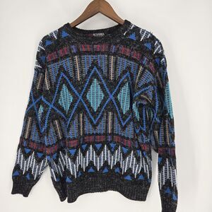 Vintage Scandia Bold Geometric 80's Sweater Large